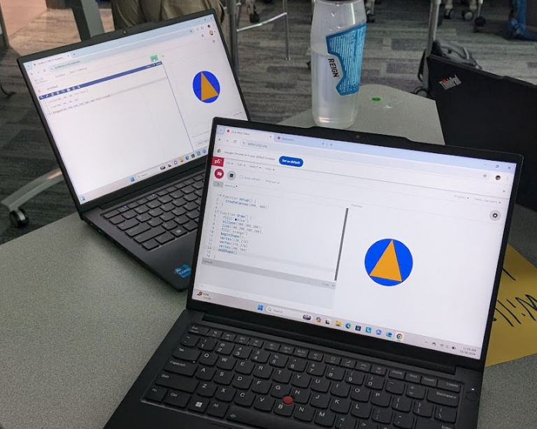 Python on the left, p5.js on the right